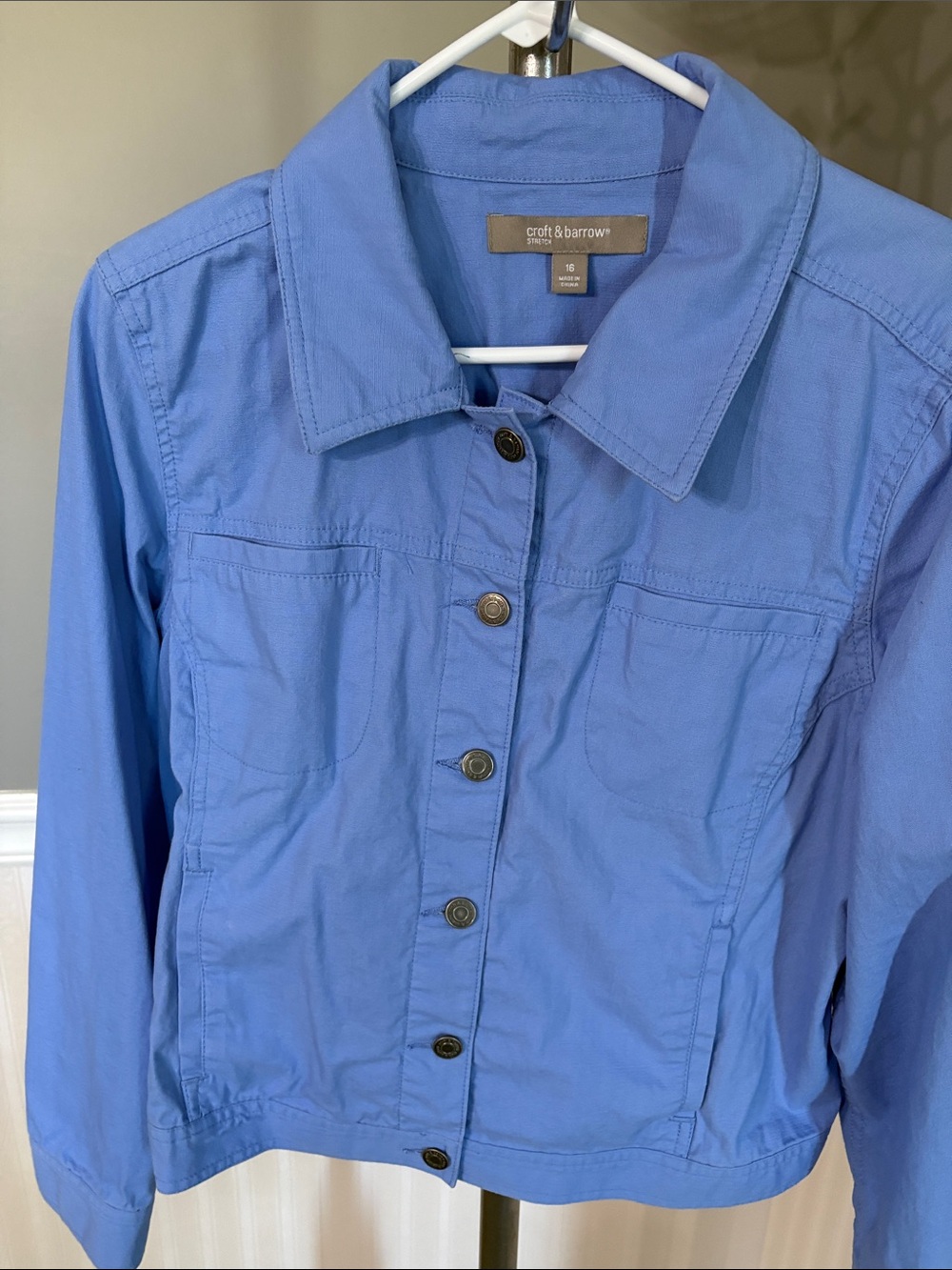 croft & barrow Blue Button-Front Jean Jacket